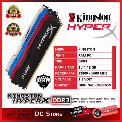 8gb Ram Kingston Hyperx Fury Ddr3 1600 Promo RAM Kingston Hyper X