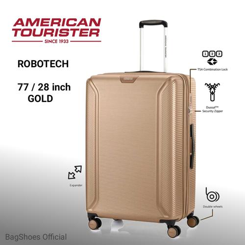 American Tourister Robotech 77/28 inch Large Expandable Hardcase -Gold di  Travel Luggages Tokopedia