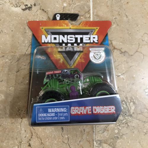 Jual Monster jam grave digger silver with green rim chrome spin master ...