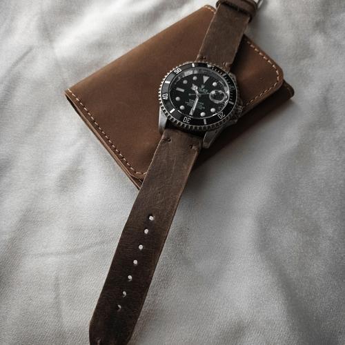 Jual Strap jam tangan kulit asli handmade Antique CH Crazy Horse