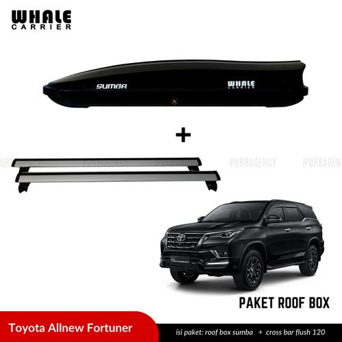 Jual Paket Roof box Whale Sumba Cross bar Flush rail Putih