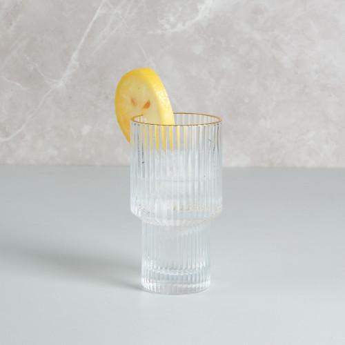 Jual Fluted Vintage Glass 175ml - Gold Rim / Gelas Kaca / Gelas Wine ...