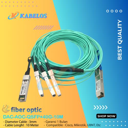 Jual Active Optical Cable (AOC) QSFP to 4x SFP+ | QSFP+ 40G 10 Meter ...