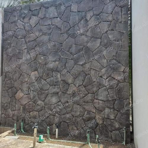 Jual batu alam dinding batu alam keramik batu templek hitam corak merah