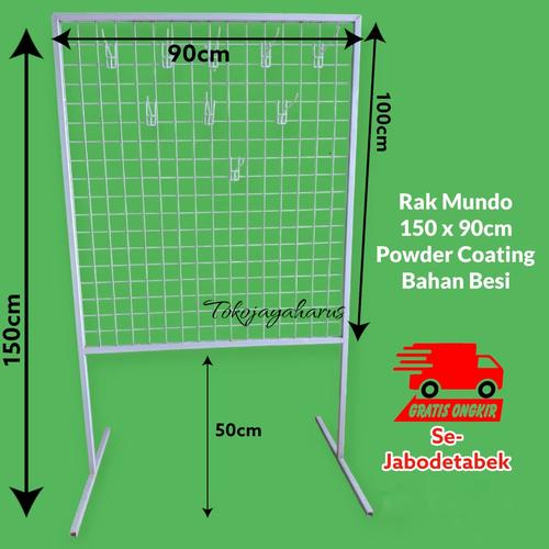 Jual rak mundo display aksesoris - Hitam, 90 x 150 cm - Kota Depok ...