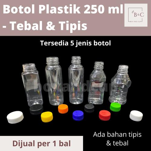 Jual [1 BAL] Botol Minuman Plastik 250 ml Almond/ Kale/ Lemon Kotak ...
