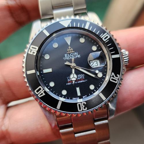 Jual Elgin Treasure Admiralty 350m Vintage Excellent 38mm Quartz  