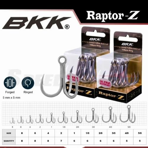 ANZUELO TRIPLE BKK RAPTOR-Z ULTRA ANTIRUST NUM. 1/0 6 UNIDADES - Sal De