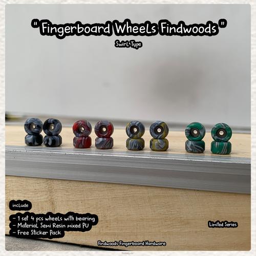 Jual Fingerboard Wheels Pro Swirl PU Findwoods Black Swirl Kab