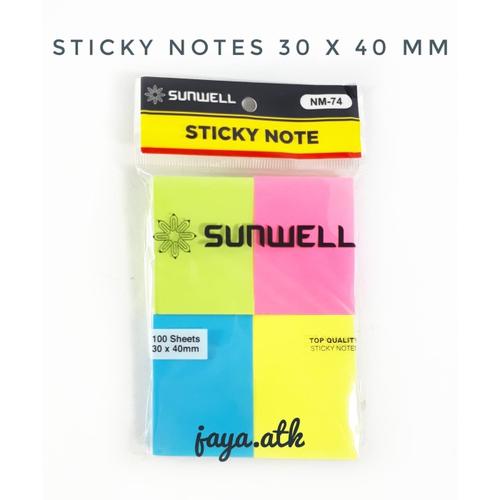 Jual STICKY NOTES POLOS 4 WARNA STICK NOTE MEMO TEMPEL 4 X 5 CM 400 LBR ...