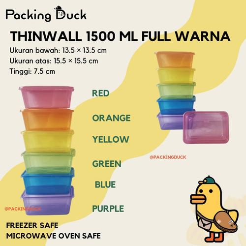 Jual THINWALL 1500ml FULL WARNA / THINWALL PERSEGI / FOOD CONTAINER ...