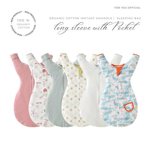 Jual FORYOU LONG SLEEVE ORGANIC COTTON INSTANT SWADDLE SLEEPING BAG