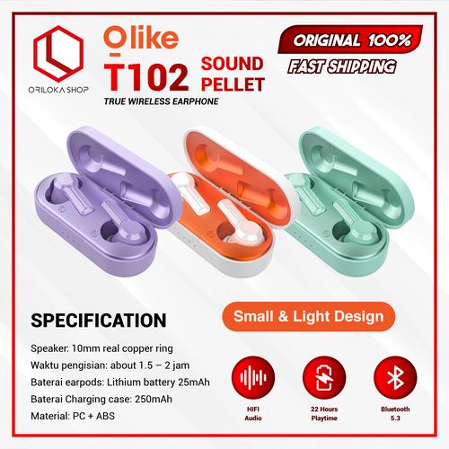 Promo Olike T102 TWS Wireless Bluetooth Earbuds Earphone Garansi