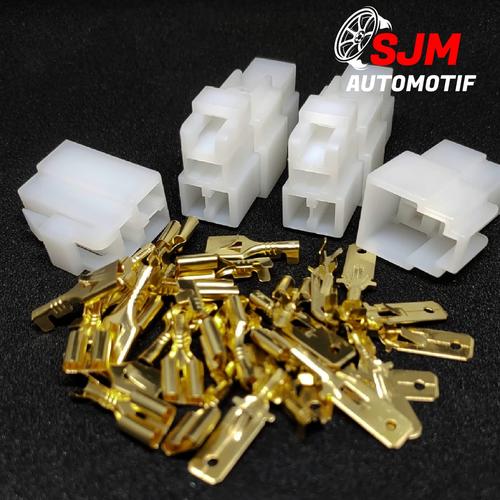 Jual soket socket konektor kabel 3 pin + skun male female mobil motor ...