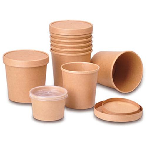 Promo Paper Brown Bowl Cup + Tutup Kraft Coklat Packaging Makanan Ice ...
