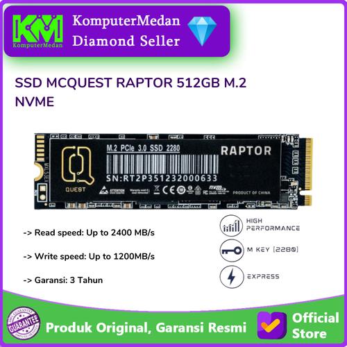 Jual SSD MCQUEST RAPTOR 512GB M.2 NVME (2400MB/s) - Kota Medan ...