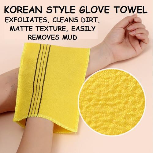 Korean Italy Towel Exfoliating Scrub - Viscose Bath Towel For Spa & Back Scrubbing (Green/Red, 10x78cm)