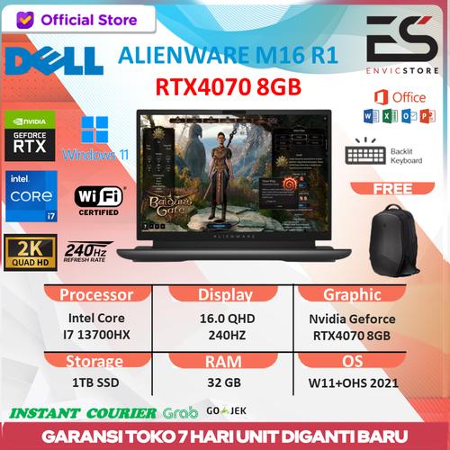 Promo DELL ALIENWARE M16 R1 RTX4070 8GB - I7 13700HX32GB 1TB W11+OHS 16 ...