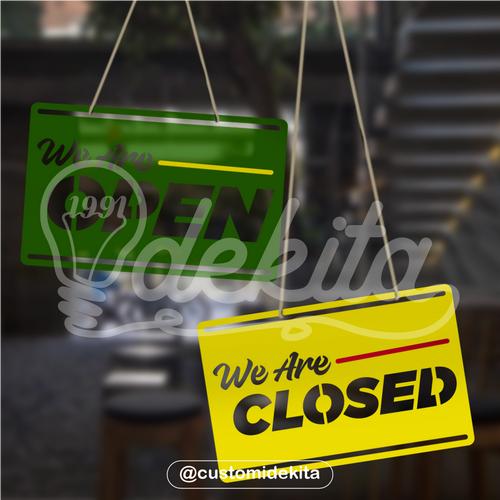 Jual Signage Pintu Open Close Akrilik Kayu Custom Sign Toko Buka Tutup ...
