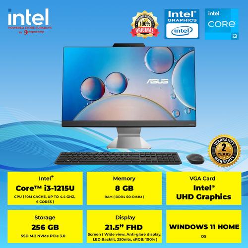 Jual ASUS AIO ALL IN ONE A3202WBAKBA382W BLACK CORE i31215U 8GB 256GB W11 Kota Surabaya