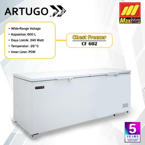 Jual ARTUGO CF602 / CF 602 Chest Freezer [600 L] Double Door Kota Makassar Maxistoremakassar