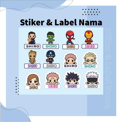Jual Stiker Kartun Label Nama Anak Karakter Custom - Kota Semarang
