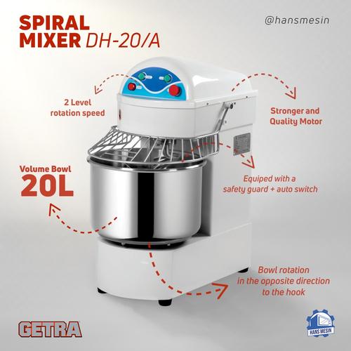 Mixer Roti Gatra Jual SPIRAL MIXER ROTI 20 LITER GETRA DH-20A / DH20 / DH 20 Mesin ...