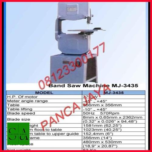 Jual MESIN GERGAJI POTONG IKAN BEKU / TULANG IGA BAND SAW 14 INCH MJ