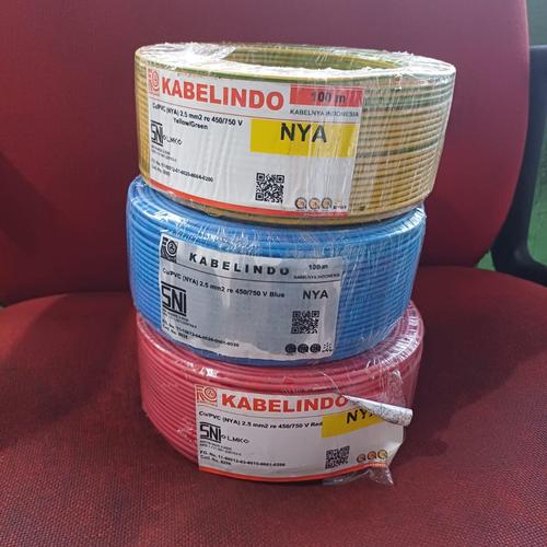 Jual Kabel NYA 1X2,5mm KABELINDO kabel NYA 2,5mm KABELINDO Kuning