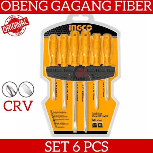 Jual Ingco Obeng Set 6 Pcs Bahan Crv Magnetic Screwdriver Set Gagang ...