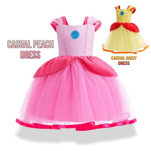 Jual BAJUKIDDIE CASUAL PRINCESS PEACH DRESS DAISY BELLE AURORA