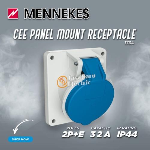 Jual MENNEKES Panel Mount Socket Receptacle 2P+E / 3 Pin 32A IP44 ...