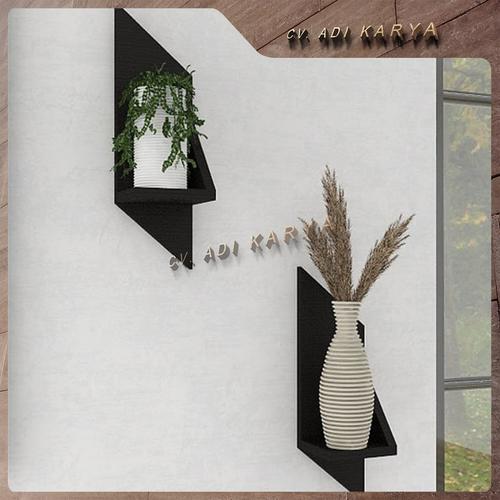 Promo Rak Bunga Unik Hiasan Dinding dari Kayu Model Jajar Genjang