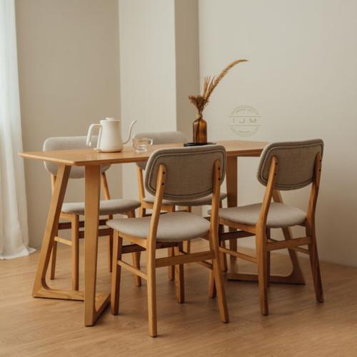 Jual set dining table meja makan kayu jati meja makan minimalis modern ...