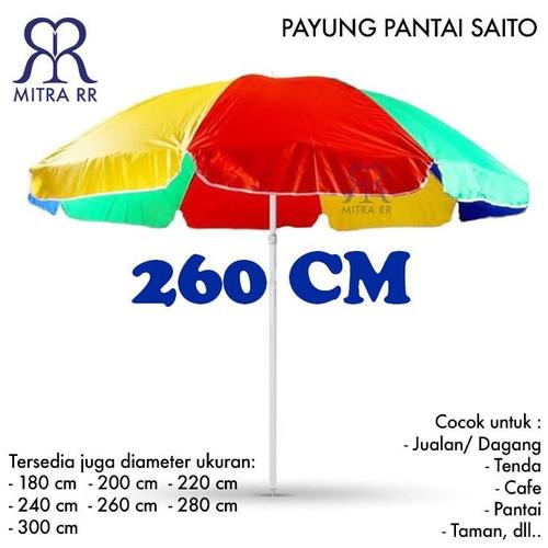 Jual Payung Pantai Pelangi Taman Cafe Tenda Jualan Dagang Parasol Saito ...