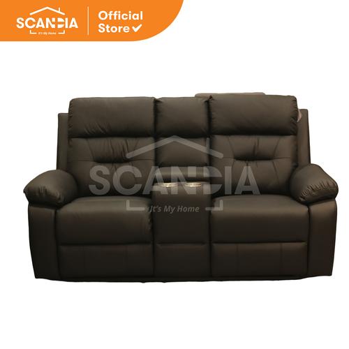 Promo SCANDIA Sofa Recliner 2 Seater W/Console Trondsen 182X93X104Cm