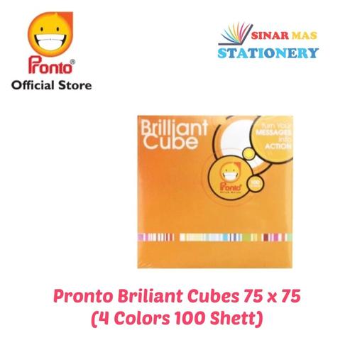 Jual Pronto Brilliant Cube / Stick Note 75 x 75 mm 4 color 100 shett ...