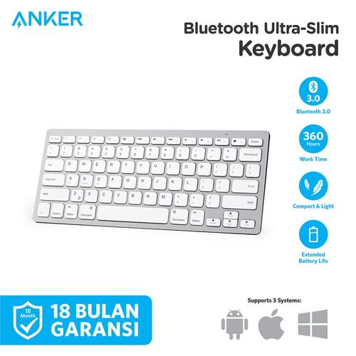 Jual Anker Ultra Slim Bluetooth Keyboard A7726 Putih Jakarta