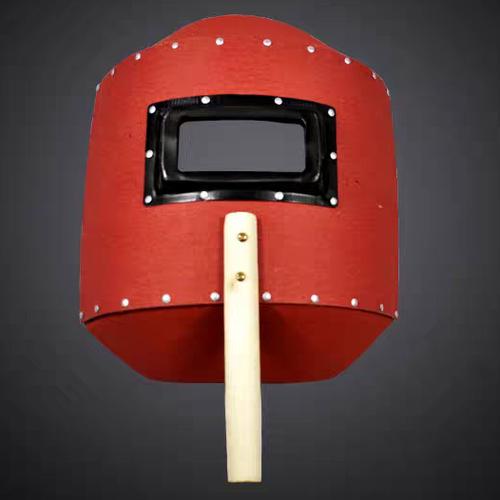 Jual Topeng kedok las model pegang merah - pelindung wajah gagang kayu