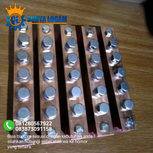Jual busbar tembaga 3mm x 30mm x 200mm busbar grounding Murni