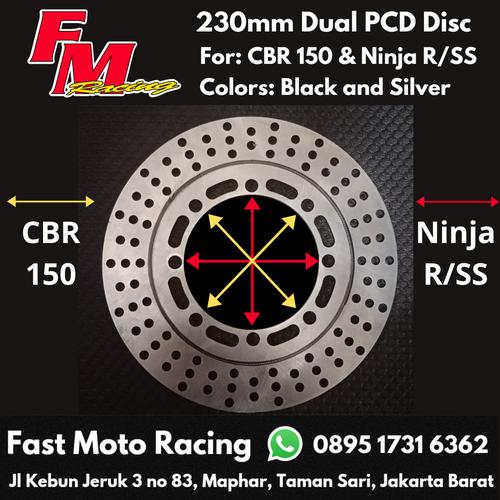 Jual Disc FM Racing 230 mm Dual PCD bisa untuk Ninja R, Ninja SS, CBR ...