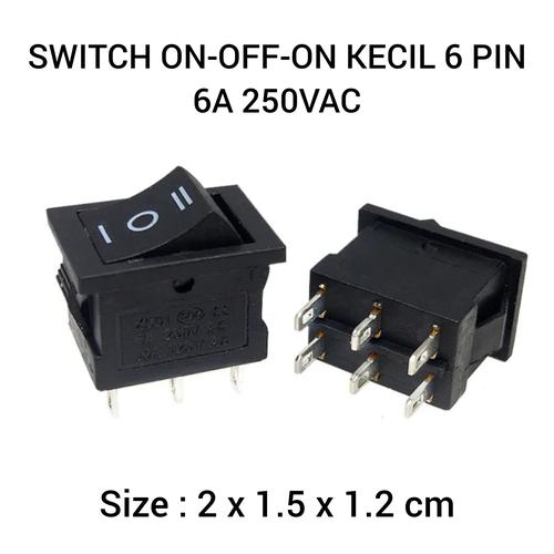 Jual KCD1-203 Switch Saklar Tombol On Off On Segi Kecil 6 Pin 6A 250VAC ...