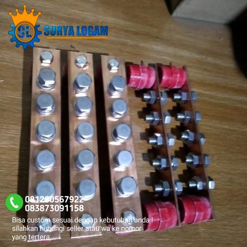 Jual busbar tembaga 5mm x 30mm x 200mm busbar grounding 5mm murni