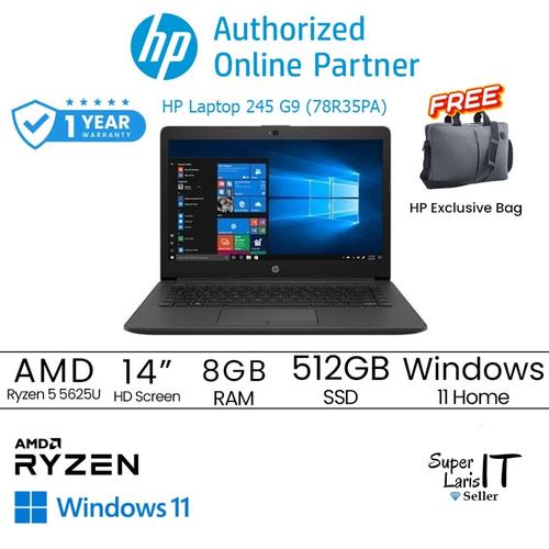 Laptop HP 245 G9 AMD Ryzen 5625U ram 8GB ssd 512GB 14