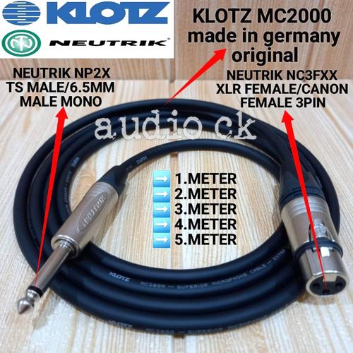 Cavo Per Chitarra Elettrica Basso Rumore Con Connettori Neutrik, Sommer, Lunghezze 2m,3m,5m