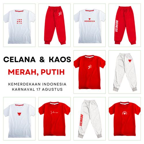Jual Baju Anak HUT RI Kaos Anak Merah Putih Celana Merah Putih 17