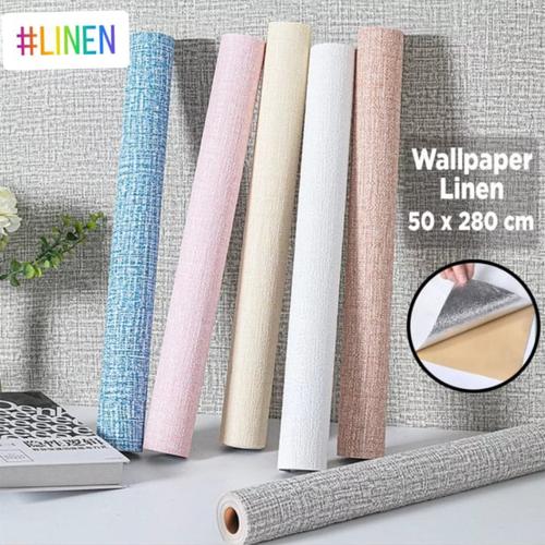 Jual Wallpaper Foam Linen roll wallpaper dinding 50cm x 280cm