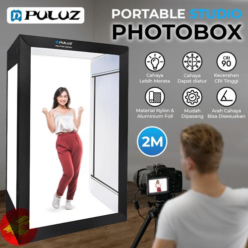 Jual Fotobox 200cm 2 meter LED Portable PhotoBox Mini Studio Photo Foto