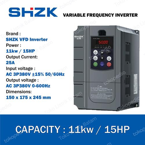 Jual Inverter SHZK 11KW 380V 3Phase 3P 15HP VFD Variable Frequency ...
