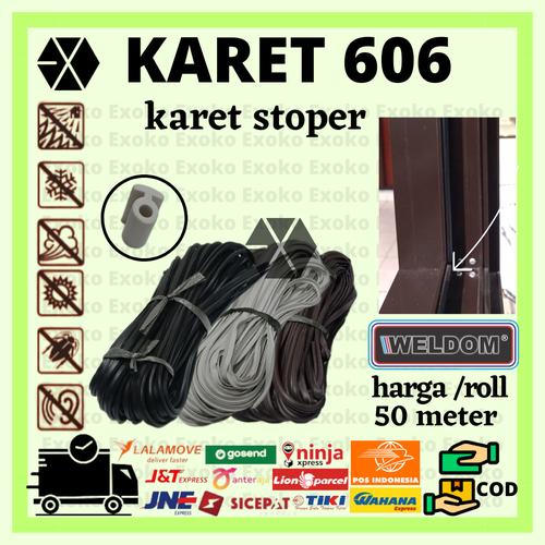 Jual Karet Kusen Pintu | Jendela Aluminium | Karet Stoper 606 - Cokelat
